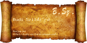 Budi Szilárd névjegykártya